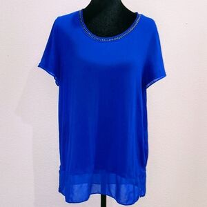 Rose & Olive Royal Blue Short Sleeve Top